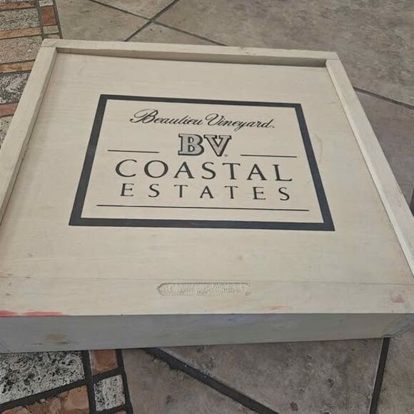 Wood Wine Box BV Coastal Estates Beaulieu Napa Valley 13.5" x 14.5"x 3.5" - Picture 1 of 5